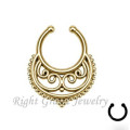 Indian Style Gold Plated Septum Clip On Rings Fake Septum Piercing